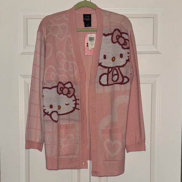 Hello Kitty Sweaters - Hello Kitty Blush Pink Cardigan